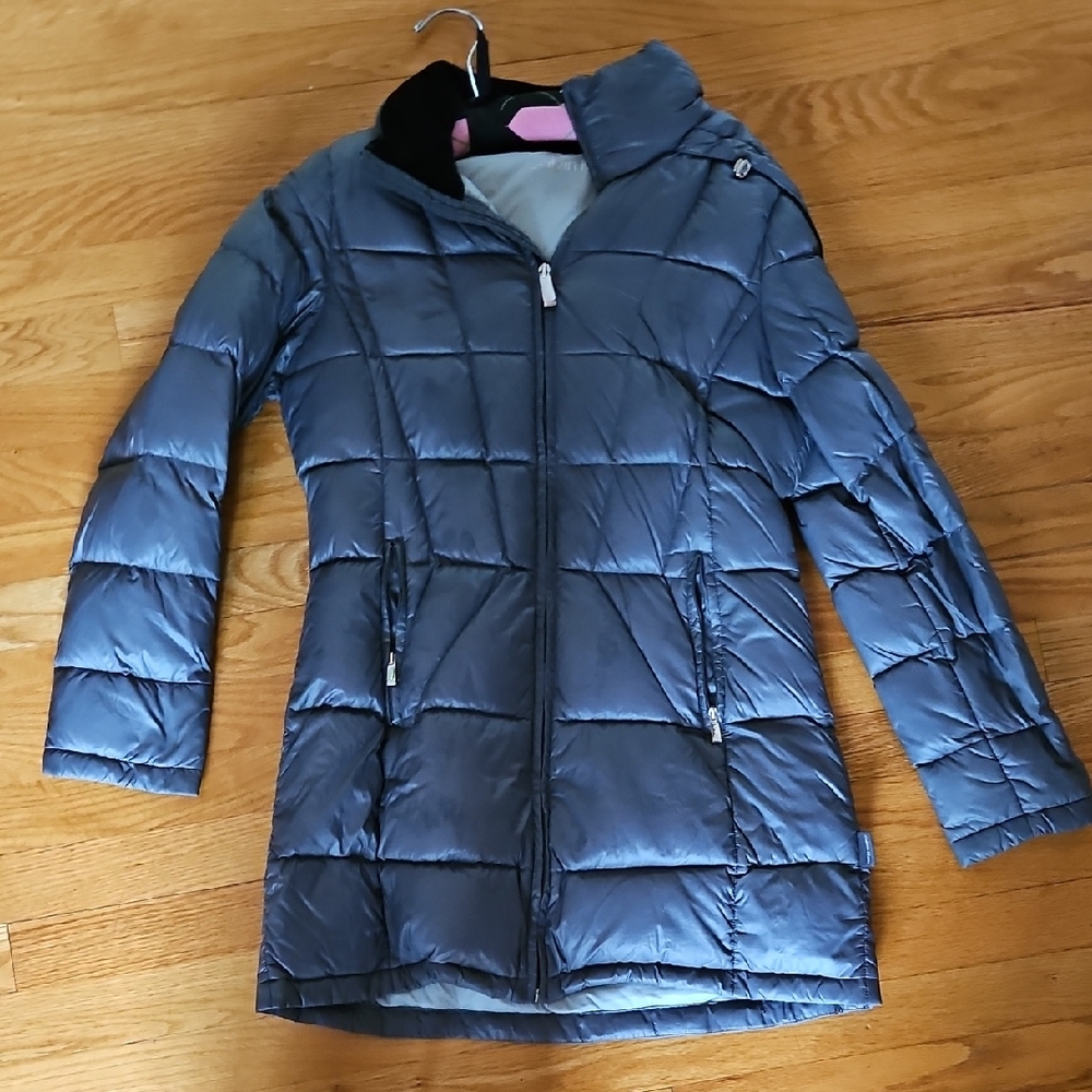 Calvin Klein Gray Puffer Hooded Coat Small